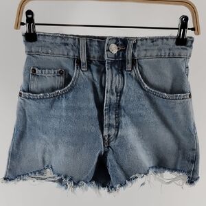 ZARA Cut Size 2 Off Raw Hem Distressed Frayed Jean Shorts